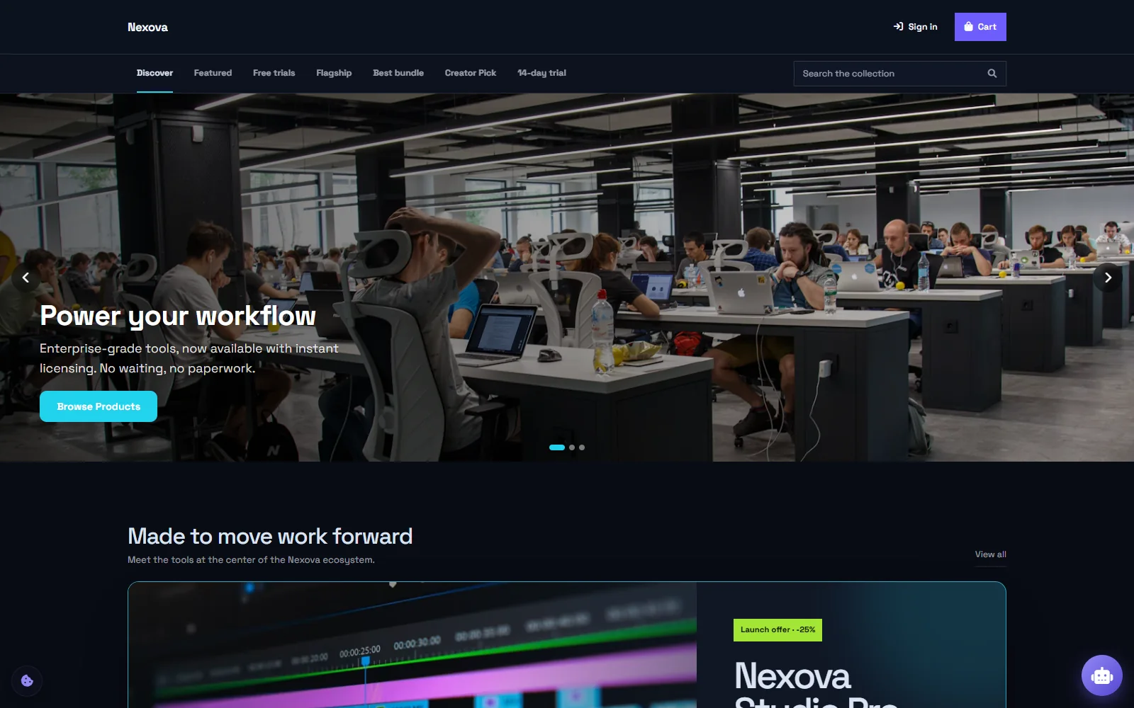 Nexova demo shop running on PermitCore Store 2.0